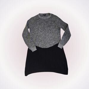 Cos Color Block Black and Gray Long Tunic Sweater | Sz XS
